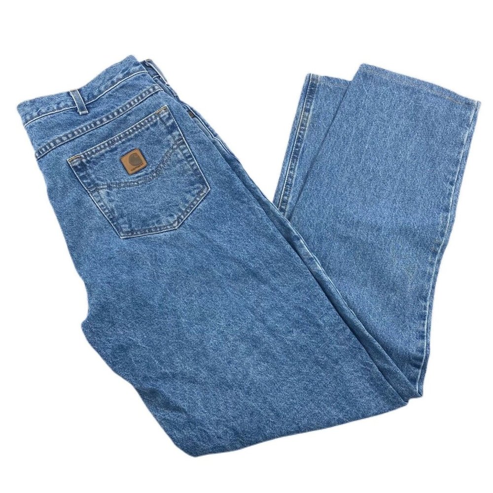 CARHARTT Relaxed Fit Jeans 36x34 Men's Blue Denim Work Pants